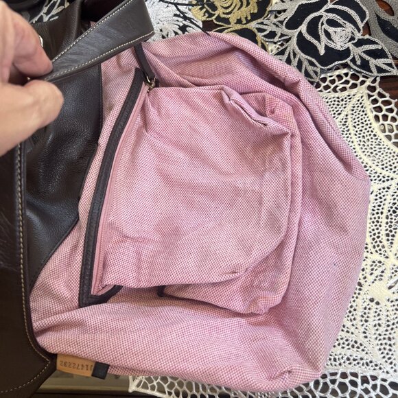 Dooney & Bourke Hobo Logo Lock Shoulder Bag Brown Pebble Handbag Purse - Picture 13 of 16